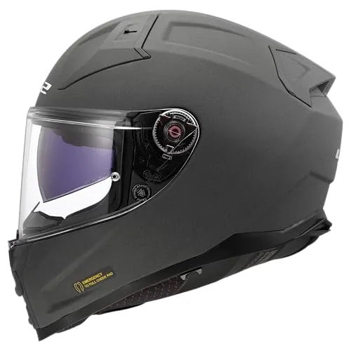 LS2 FF811 Vector II Concrete Helm, grau, Größe M - Motorradhelm mit herausnehmbarem, waschbarem Innenpolster und 3D Schaumstoffpolster für perfekte Passform. UV-resistentes, kratzfestes Visier mit Schnellverschluss.