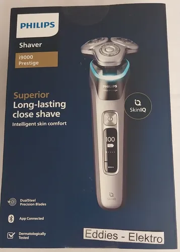 PHILIPS XP9204/10 Elektrorasierer i9000 Prestige - Hochwertiger Elektrorasierer mit Triple Action Lift & Cut-Rasiersystem und Dual SteelPrecision Klingen für eine präzise, hautnahe Rasur. Ergonomisches Design und SkinIQ-Technologie für optimalen Komfort.