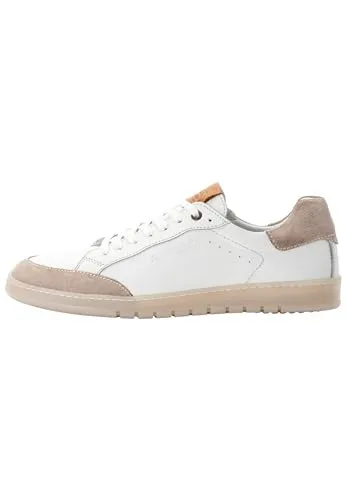 Camel Active Herren Schnürer in Weiß, Größe 41 - Stylische Herren Sneaker aus hochwertigem Leder in Weiß-Braun, ideal für den Alltag mit flachem Absatz und mittlerer Weite.