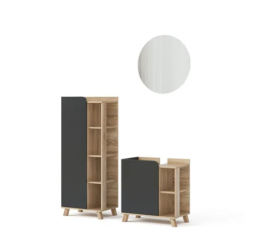 Vicco Badmöbel-Set Karen, Sonoma/Anthrazit von Vicco