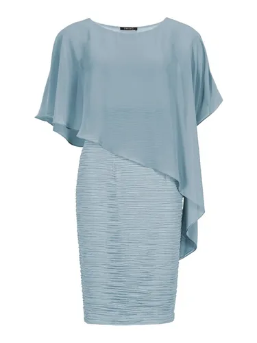 SWING Minikleid Cocktailkleid mit Überwurf - Regular Fit in blau von Swing