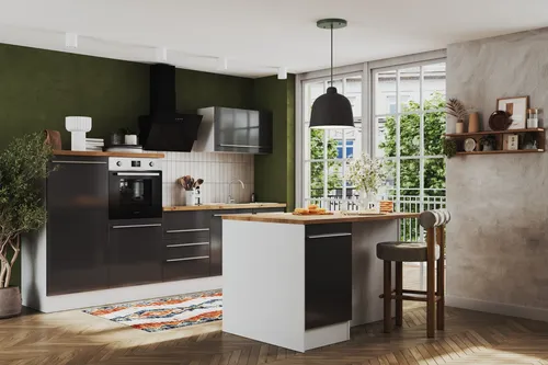 Respekta Gabriel 290 cm Inselküche Grau in grau von Respekta