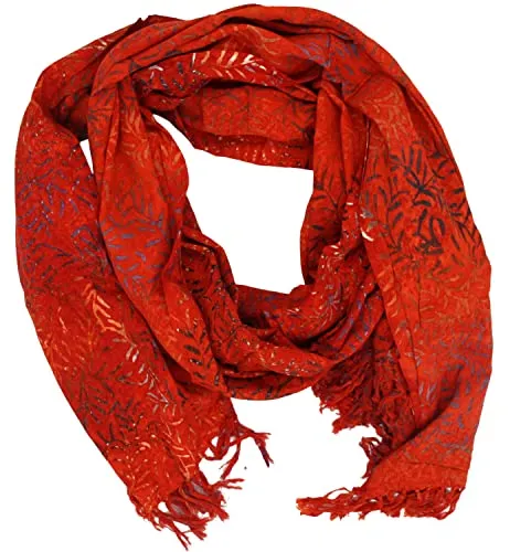 PANASIAM Schal B017 OrangeBambooleaf, XL in orange von PANASIAM