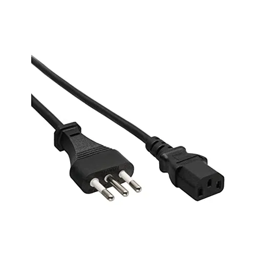 InLine 16650I Netzkabel, Netzstecker Italien auf Kaltgerätestecker C13, 0,5m