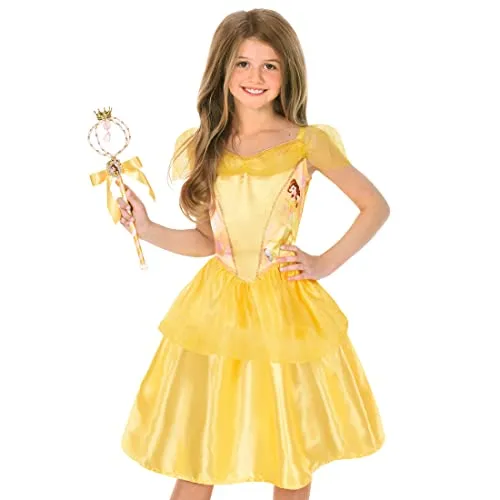 Disney Offizielles Standard Belle Kostüm Mädchen, Die Schöne und das Biest Kostum, Belle Kleid Mädchen, Karneval Faschingskostüme für Kinder Geburstag S