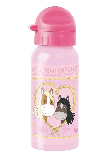 SIGIKID Edelstahl Trinkflasche Pony Love, auslaufsicher, BPA-frei, robust, leicht, Drehverschluss zerlegbar, gut zu reinigen, für Kinder 3-8 Jahre, Art.-Nr. 25286, Pferde/rosa 400 ml