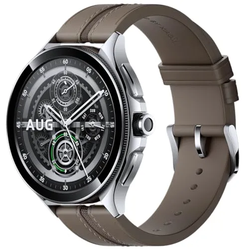 Xiaomi Watch 2 Pro LTE - Silver Case with Brown Leather Strap - Smartwatch mit 1.43'' AMOLED Display, 5 ATM Wasserresistenz und 150+ Sportmodi für ein aktives Leben. Erlebe die neue Smart-Erfahrung mit Google Wear OS!