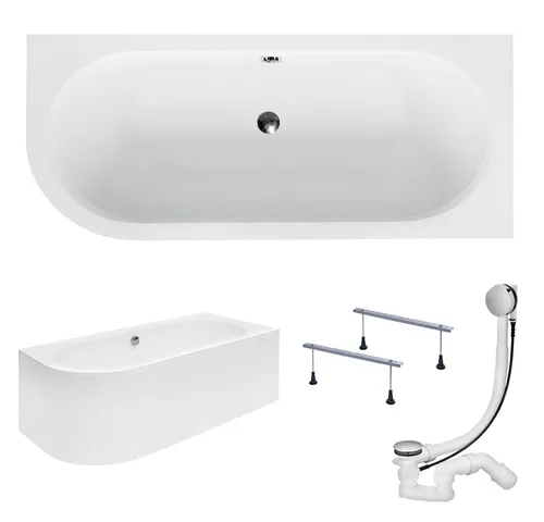 KOLMAN Badewanne Eckbadewanne Avita 180x80 - Komfort für Ihr Badezimmer - Eckbadewanne aus hochwertigem Acryl, antibakteriell und schalldämmend. Genießen Sie ein sicheres Badeerlebnis mit rutschfester Oberfläche und einfacher Montage!