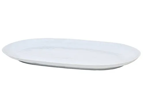 Broste Copenhagen Servierplatte Shape Soft Grey 40x25 cm in grau von Broste Copenhagen