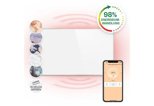 Klarstein Wonderwall Smart 600 - Elektrische Infrarot Wandheizung - Heizkörper mit modernster Infrarottechnologie für effiziente Wärme. Platzsparend, superflach und per Klarstein App steuerbar, ideal für jeden Raum.