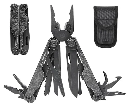Multifunktionswerkzeug 20-in-1 Zange Klappmesser Schere Holster Schwarz