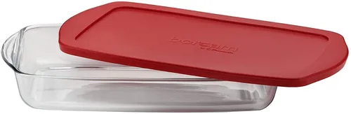 Borcam-Set Backform Glas Auflaufform mit Deckel - Auflaufform aus Glas, mikrowellen- und ofenfest bis 300°C, ideal für vielseitige Zubereitung von Gerichten, inklusive praktischen Deckel für frisches Servieren.