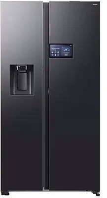 Samsung Side by Side AI Home RS90F64EDF/EF Kühlschrank - Kühlschrank mit 614 l Volumen, AI Home Display und SpaceMax-Technologie für mehr Stauraum, plus Wasserspender und Energieeffizienzklasse D.