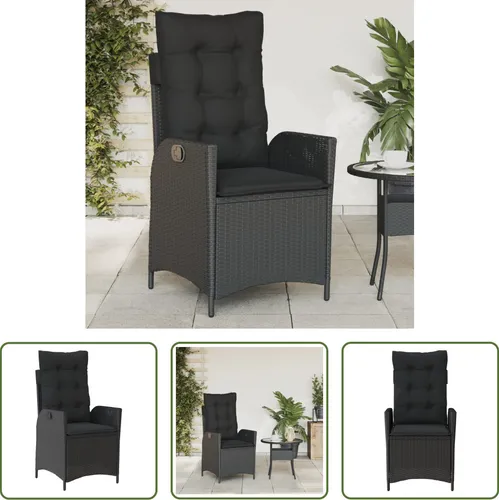 Vidaxl Verstellbarer Gartensessel mit Kissen Schwarz