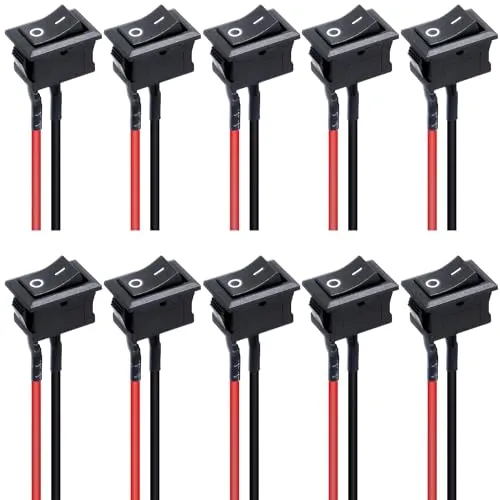 Taiss/ 10 stücke Kippschalter Solder SPST ON/Off Mini Boot Wippschalter 2Pin Toggle SPST Schalter Snap mit Linien KCD1-X-F
