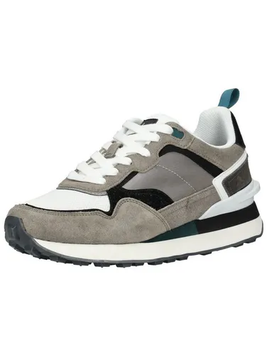 Bullboxer Herren Low Sneaker Grau Weiß - Sportlicher Komfort - Sneaker aus Leder, Textil und Synthetik mit rutschhemmender Laufsohle und herausnehmbarer Decksohle für individuellen Tragekomfort. Ideal für einen urbanen Look im Alltag.