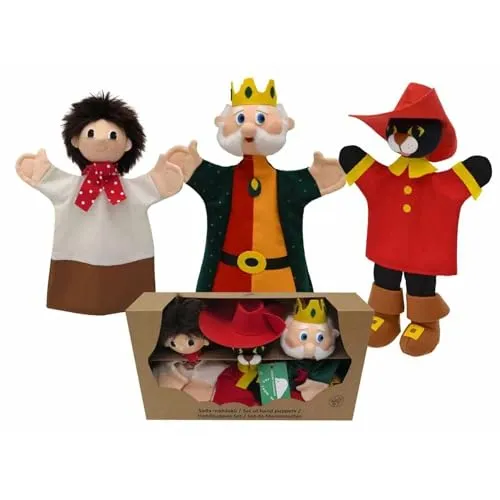 Handpuppen - Set Gestiefelter Kater / 3 Handpuppen in Geschenkbox