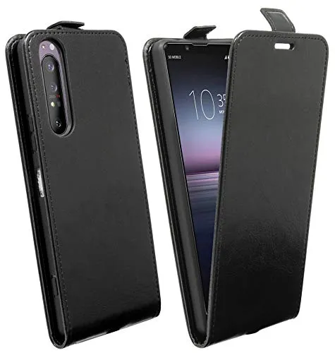 cofi1453® Flip Case kompatibel mit Sony Xperia 1 II Handy Tasche vertikal aufklappbar Schutzhülle Klapp Hülle Schwarz