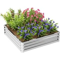 Outsunny Hochbeet Verzinkter Stahl 120L x 120B x 30H cm Silber