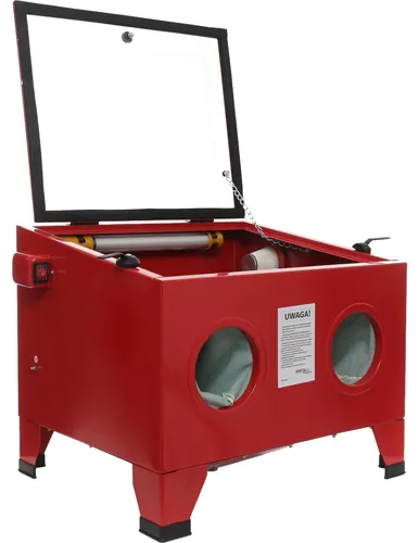 KRAFT&DELE | Sandstrahlkabine, 90 Liter, Sandstrahlgerät mit Strahlpistole
