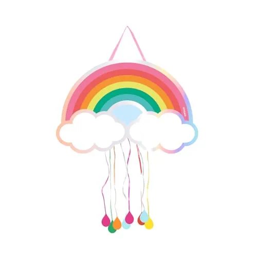 Ohyeah Pinata, Regenbogenfarben, für Geburtstage, groß, Dekoration für Kinderpartys, Jungen und Mädchen, große Pinata zum Befüllen mit Spielzeug und Süßigkeiten, 1 Stück, Pappe, 55 x 36,5 cm