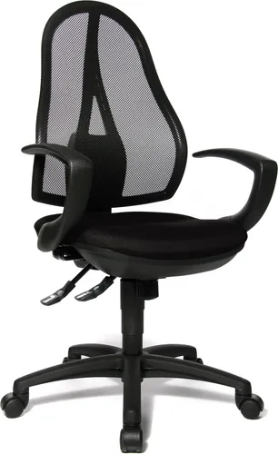 Topstar OP20QG20 Open Point SY Bürostuhl – Ergonomisch mit Armlehnen - Ergonomischer Schreibtischstuhl für bis zu 8 Stunden Nutzung, mit atmungsaktivem Netzbezug und individuell einstellbarer Federkraft für optimalen Sitzkomfort.