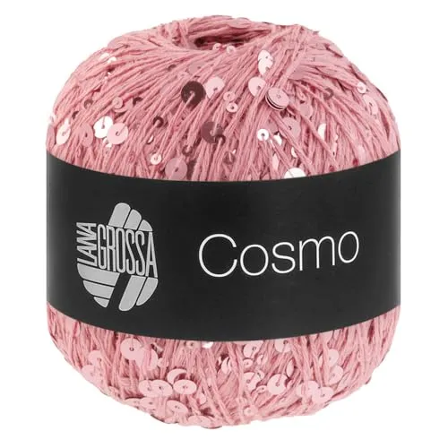 LANA GROSSA Cosmo | Beilaufgarn aus Baumwolle mit großen und kleinen Pailletten | Handstrickgarn aus 100% Baumwolle | 100g Wolle zum Stricken & Häkeln | 260m GarnFB 14