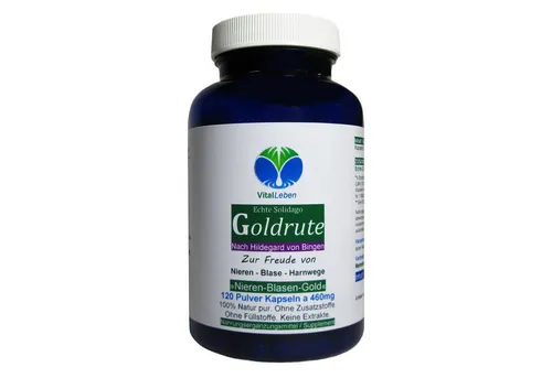 VitalLeben Echte GOLDRUTE Solidago Kapseln - Mineralstoffe für Nieren, Blase und Harnwege - 100% natürliche Echte GOLDRUTE ohne Zusatzstoffe, ideal für die Unterstützung der Harnwege und bequem in Kapseln.