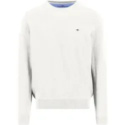 Rundhalspullover FYNCH-HATTON, Damen, Gr. M, new sanftes weiß, Strick, Obermaterial: 100% Baumwolle, unifarben, regular fit taillenbedeckt, Rundhals, Rippbündchen, Pullover Rundhalspullover, mit Logo Stickerei