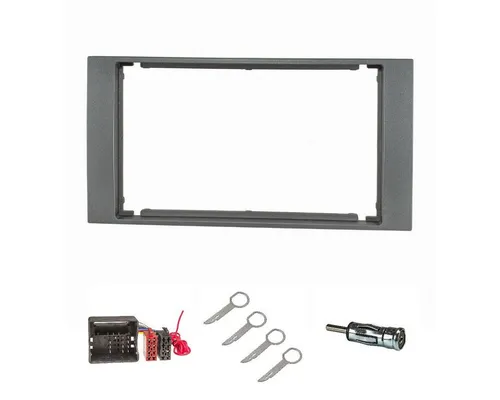 tomzz Audio Doppel DIN Radioblende Set für Ford Fahrzeuge - Radioblende Set für 2-DIN Autoradios, kompatibel mit Ford Focus, Fiesta, C-Max und mehr. Ideal für den Austausch des Werksradios, inklusive Anschlusskabel und Antennenstecker.