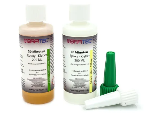 Marfitec 30-Minuten-Epoxy 200ml (Epoxidharz 100ml, Epoxidhärter 100ml)