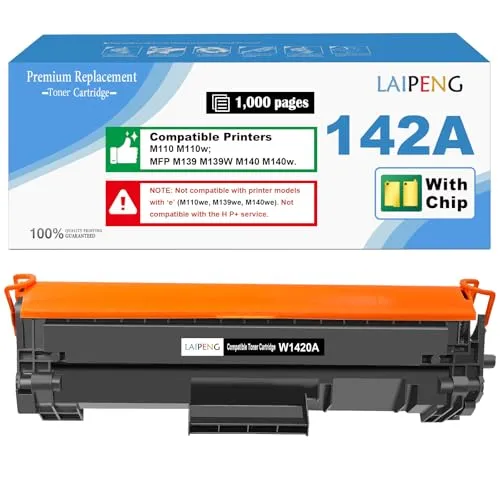 LAIPENG 142A W1420A ( 142X W1420X ) Tonerkartusche [MIT CHIP] Kompatibel für HP LaserJet M110 M110w MFP M139 M139W M140 M140w Drucker (Schwarz x 1)