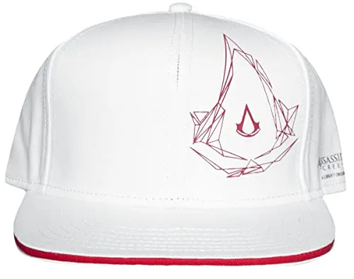 Assassin's Creed - Herren Snapback Cap Weiß - Hüte & Mützen, stylische Einheitsgröße Baseballcap aus hochwertigem Polyester für echte Assassin's Creed Fans.