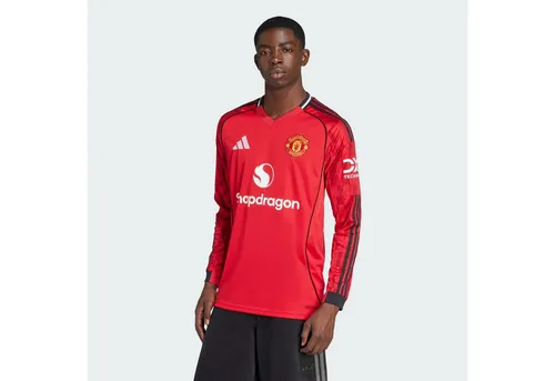 adidas Performance Manchester United Longsleeve Trikot Home 2025/2026 – Rot, M Herren - Hochwertiges Longsleeve-Trikot von adidas für Manchester United, ideal für Fans. Atmungsaktives Material sorgt für Tragekomfort beim Sport und Freizeit.