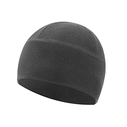 axy Fleece Mütze Wintermütze Laufmütze Fahrradmütze Sport Radmütze für Herren und Damen Helm Unterziehmütze Winddicht Thermo Radsport Radfahren Laufen MUHE3 (Dunkelgrau)