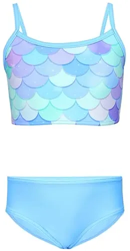 Aquarti Bustier-Bikini Aquarti Mädchen Bikini Set Bustier Bikinislip Zweiteiliger Badeanzug blau|grün 122