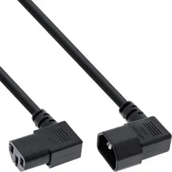 INLINE - Netzkabel Kaltgeräteverlängerung - C13 auf C14 - 90° abgewinkelt - 5,0m