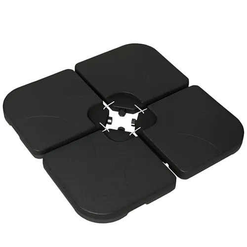 Outsunny Schirmgewicht - Stabiler Stand für Sonnenschirme - Sonnenschirm-Zubehör mit langlebigen HDPE-Gewichtsplatten, ideal für Outdoor-Einsatz. Befüllbar mit Wasser oder Sand für optimalen Halt.