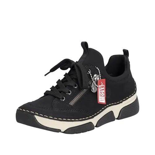 schwarz schwarz Gr. 38 45973 - Damen-Sneaker, elastischer Einstieg und bequemer 3,5 cm Keilabsatz aus strapazierfähigem Nubuklederimitat