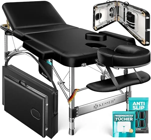 KESSER® Mobile Massageliege klappbar & höhenverstellbar in schwarz von Kesser