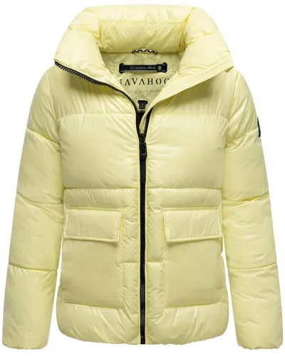 Navahoo Kurzjacke Eispracht 14 - Damen Winterjacke in Gelb XXL (44) - Funktionsjacken, wasserabweisend und winddicht, ideal für kühle Wintertage mit modischem Stehkragen und praktischen Taschen.