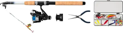 CRIVIT Spinnangel Set Spinnrute Angelrute Forelle/Barsch Spin 210-5 Angelcombo