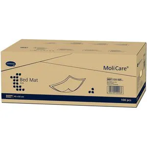 Hartmann MoliCare Premium Bed Mat Eco 9 Tropfen - 100 Stück - Inkontinenzeinlagen mit umweltfreundlichen Materialien, 9 Tropfen Saugstärke, für optimalen Schutz von Betten und Möbeln, dermatologisch getestet und hautfreundlich.