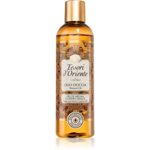 Tesori d'Oriente Argan & Cyperus Oils Duschöl 250 ml - Duschmittel für trockene Haut, feuchtigkeitsspendendes Duschöl mit Argan- und Cyperusölen, reinigt sanft und schützt die natürliche Hautbarriere.
