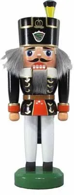 Rudolphs Schatzkiste Nussknacker Bergmann schwarz BxHxT 8x24x7cm NEU Weihnachten Seiffen Nutcracker Nüsse Erzgebirge Winter Dekoration Holzkunst Holz Weihnachtsmann Christmas Walnuss