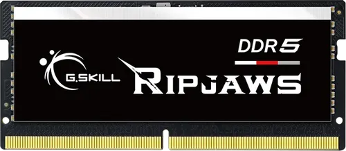 G.Skill Ripjaws SODIMM DDR5-5600 16GB - Dual Channel für Laptop - RAM für Laptops, 16GB (2x8GB) mit 5600 MHz, ideal für Gaming und Multitasking, unterstützt Intel XMP für einfache Übertaktung.