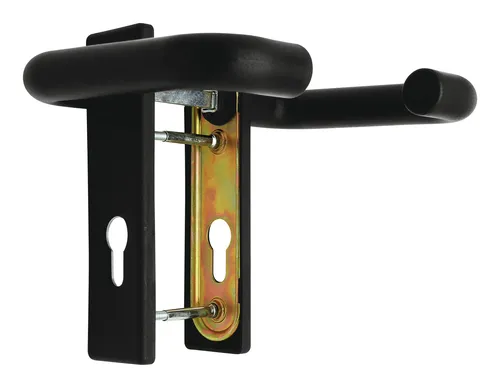 Deni Drückergarnitur für Stahl- und FH-Türenr, eckig Kurzschild PZ, Kunststoff schwarz - 3698 2112 85