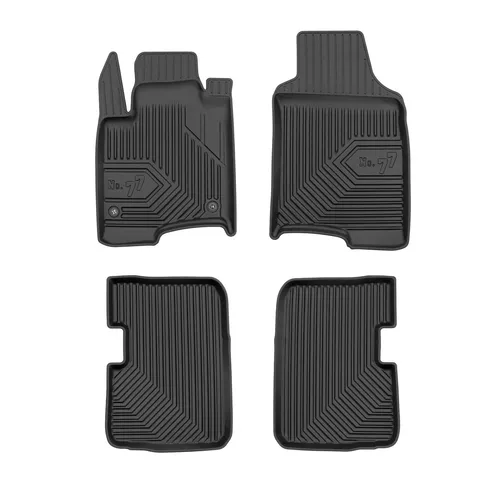 Fußmatten Gummimatten für Fiat Panda III 2011-2025 (außer Hybrid) - Schwarz - 4-teiliges Fußmatten-Set für Fiat Panda III, wasserfest und rutschfest, einfache Installation, idealer Schutz für Fahrzeugboden.