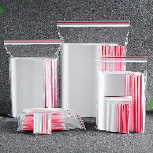 Flyoo 200Stk. Druckverschlussbeutel Transparent, 4x6cm Plastikbeutel Verschließbar, Zip Beutel, Wiederverschliessbar Wasserdichter Plastik beutel, Plastiktüten mit Verschluss, Wenden Sie auf Küche
