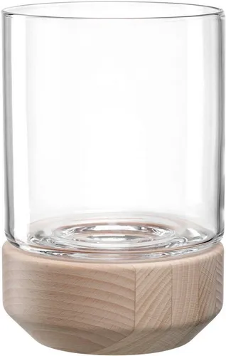 LEONARDO HOME Legno Windlicht – Handgemachte elegante Vase aus Glas und Holz - Windlichter: Das handgemachte LEGNO Windlicht vereint modernes Design mit zeitloser Eleganz. Der Buchenholzsockel sorgt für Stabilität und schafft eine gemütliche Atmosphäre in jedem Raum.